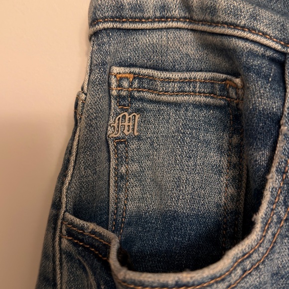 Miss Me Blue Distressed Jean Shorts - Picture 4 of 5